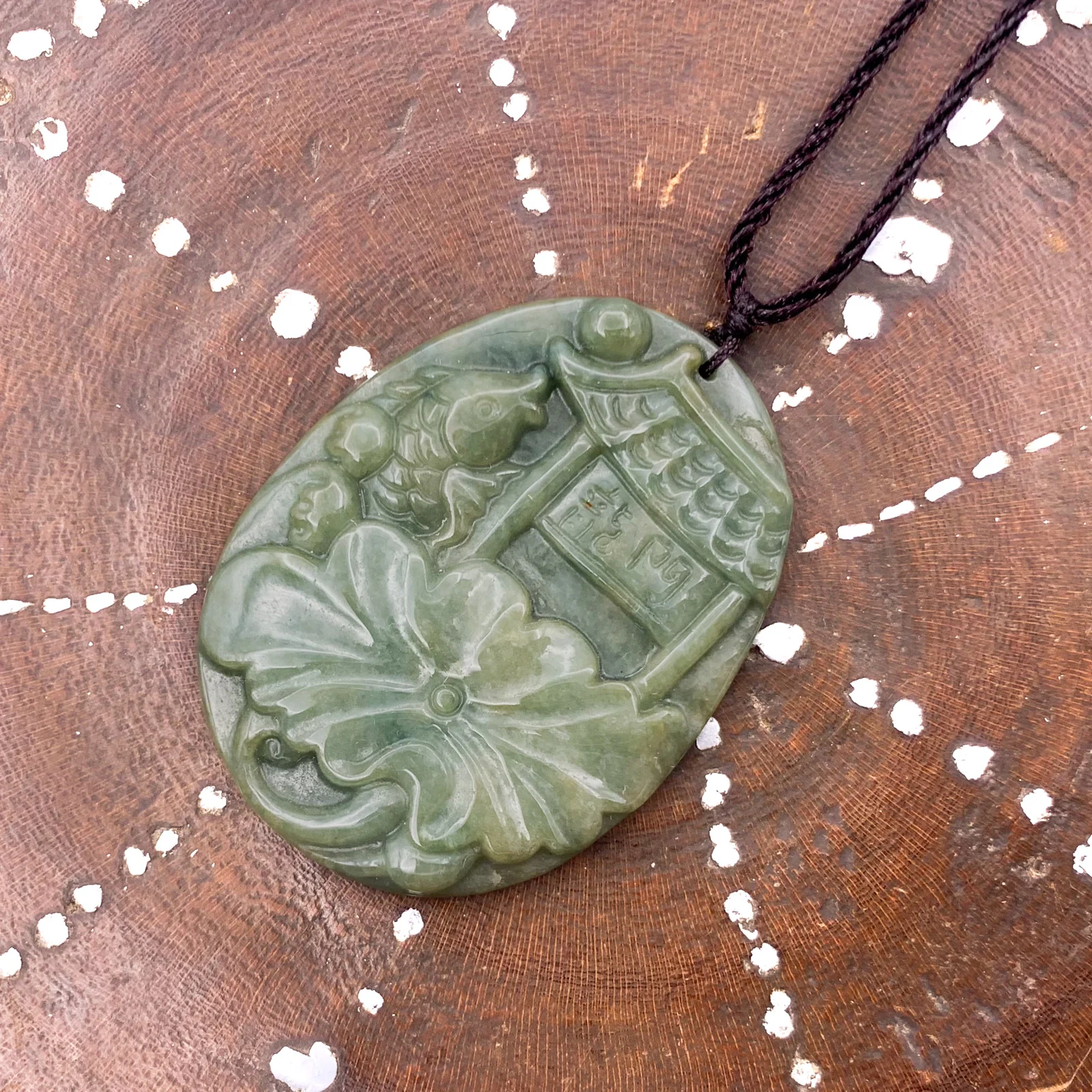 Certified Green Natural Type A Jade Jadeite Carp Fish Jump The Dragon Gate Pendant Necklace - Image 4