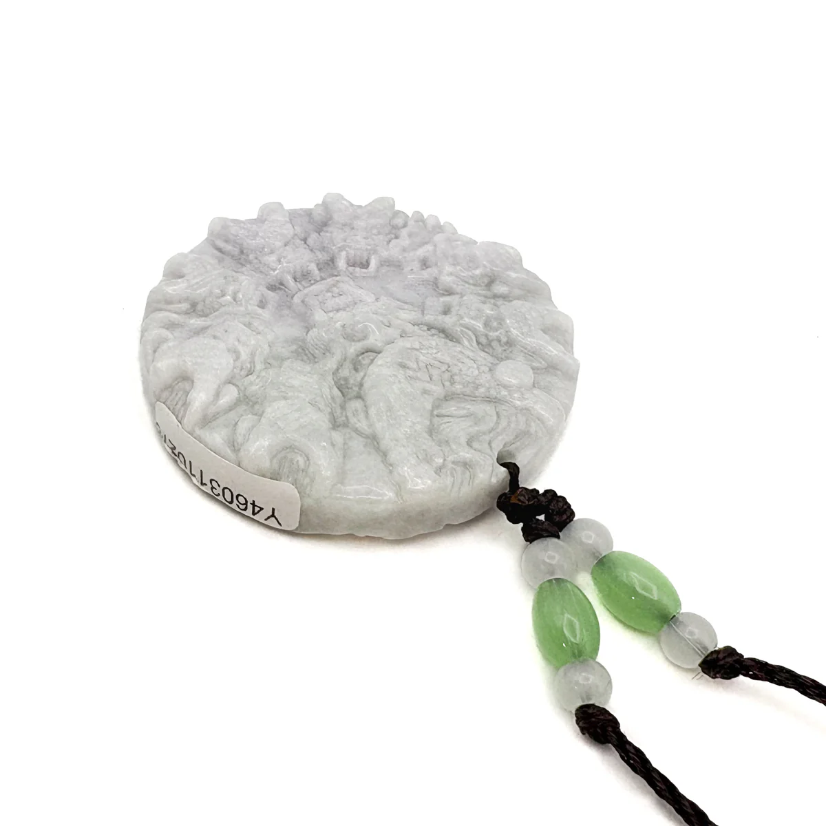 Certified Green Natural Type A Jade Jadeite Carved 9 Dragons Pendant - Image 10