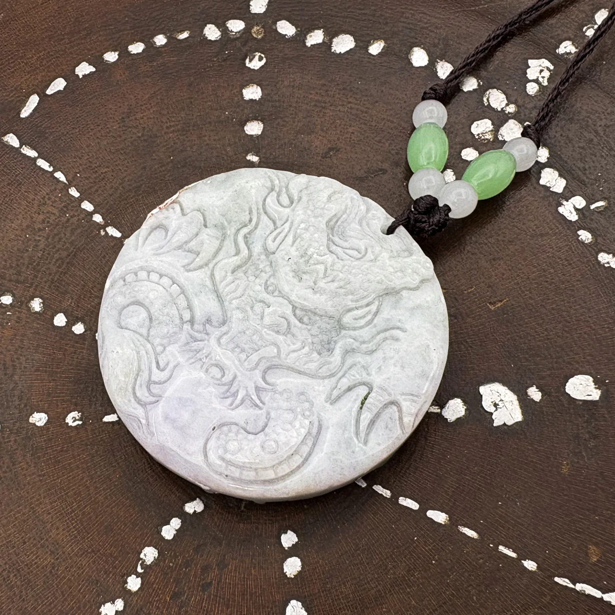 Certified Green Natural Type A Jade Jadeite Carved 9 Dragons Pendant - Image 11