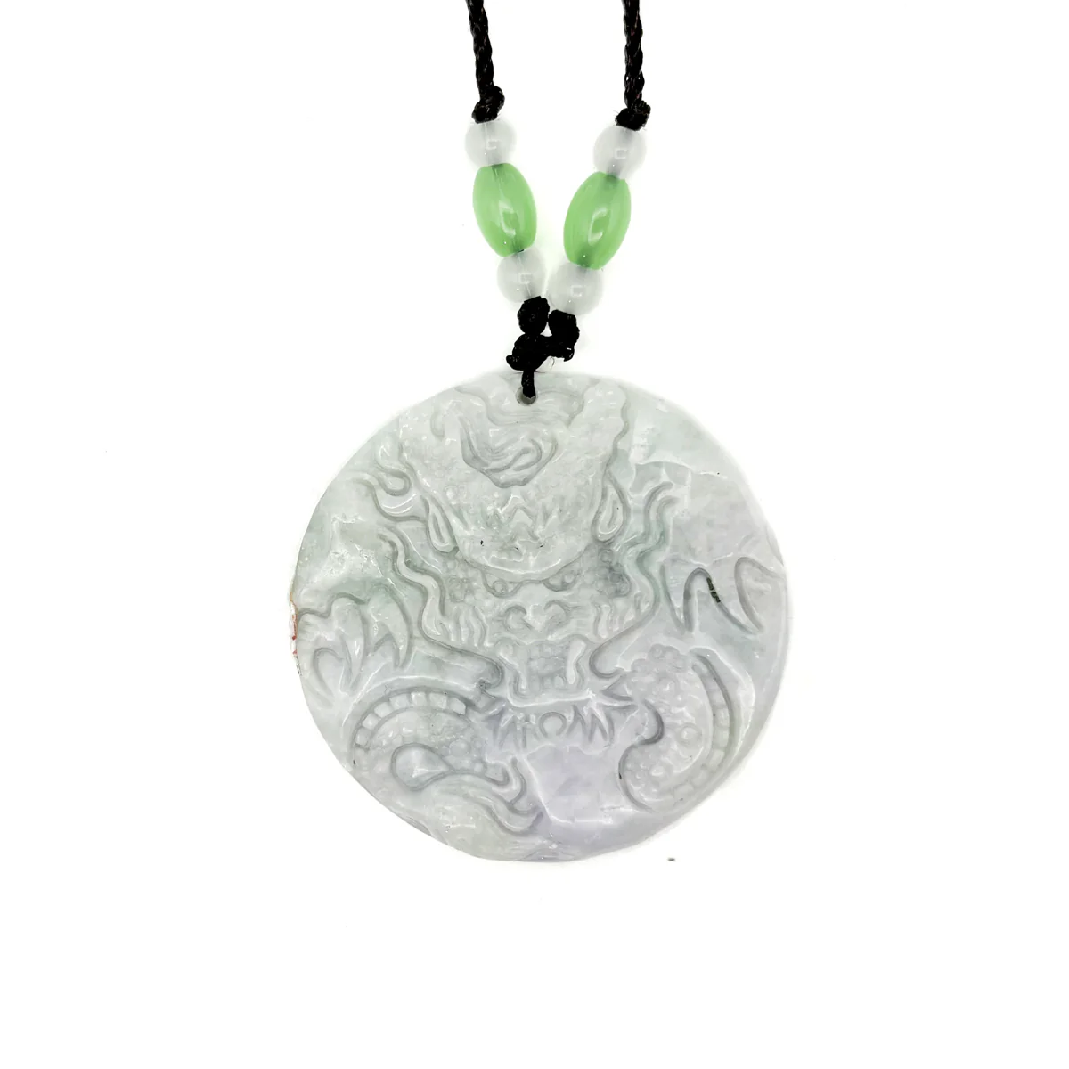 Certified Green Natural Type A Jade Jadeite Carved 9 Dragons Pendant - Image 4