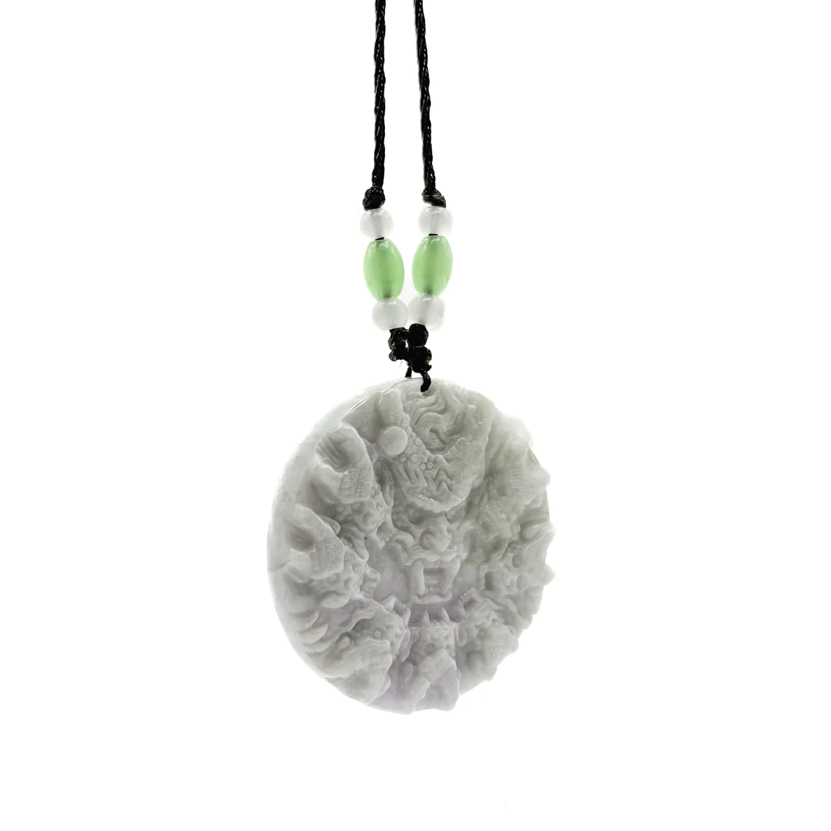 Certified Green Natural Type A Jade Jadeite Carved 9 Dragons Pendant - Image 7