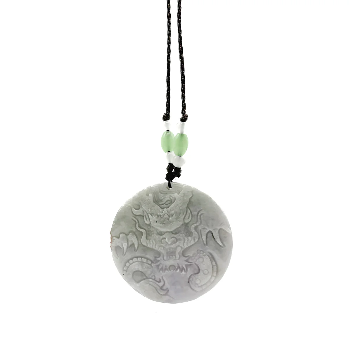 Certified Green Natural Type A Jade Jadeite Carved 9 Dragons Pendant - Image 8