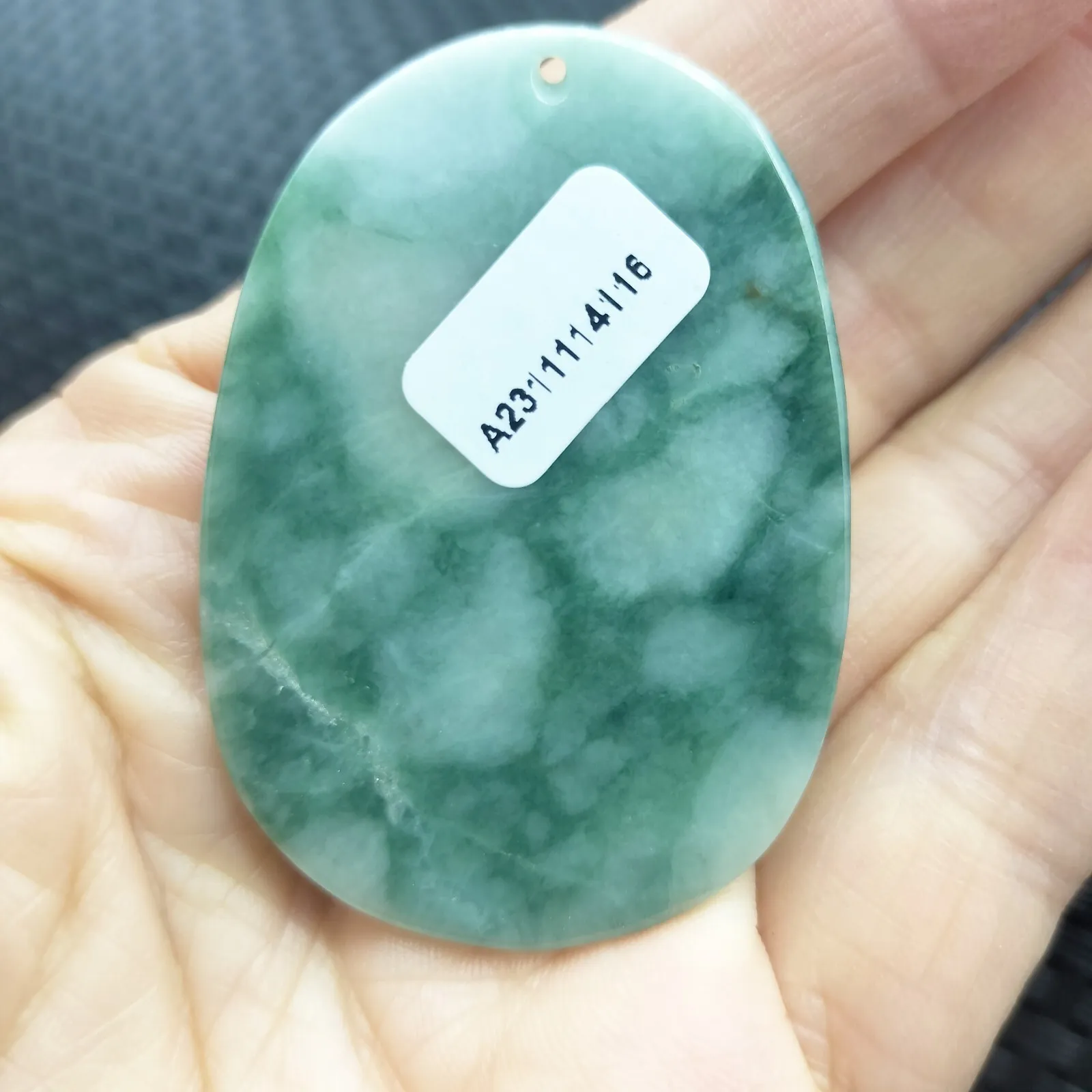 Certified Green Natural Type A Jade Jadeite Carved Bird Flower Pendant - Image 4