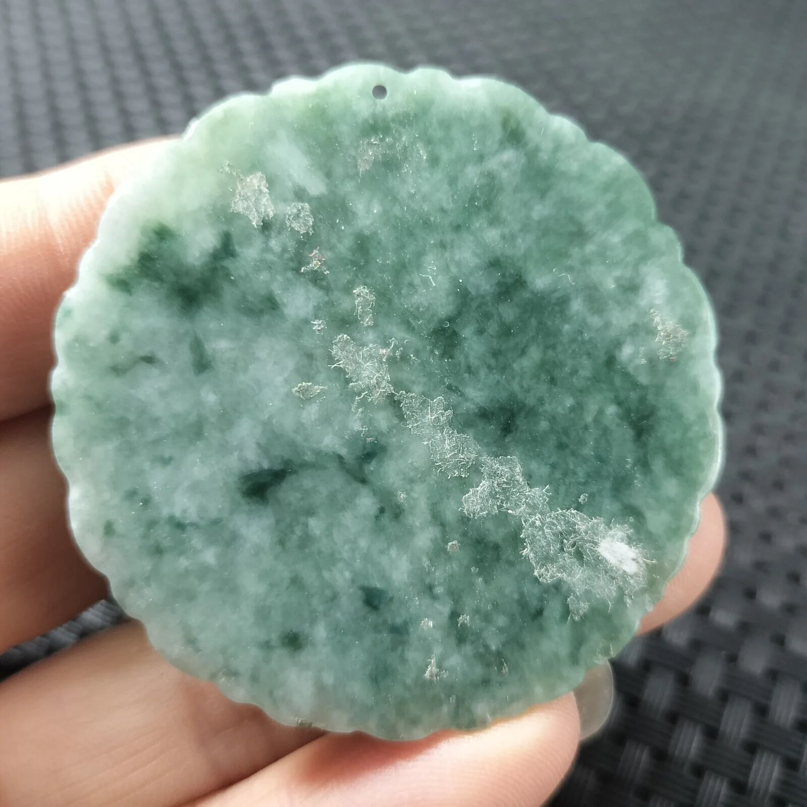 Certified Green Natural Type A Jade Jadeite Carved Dragon Coin Pendant Necklace - Image 7
