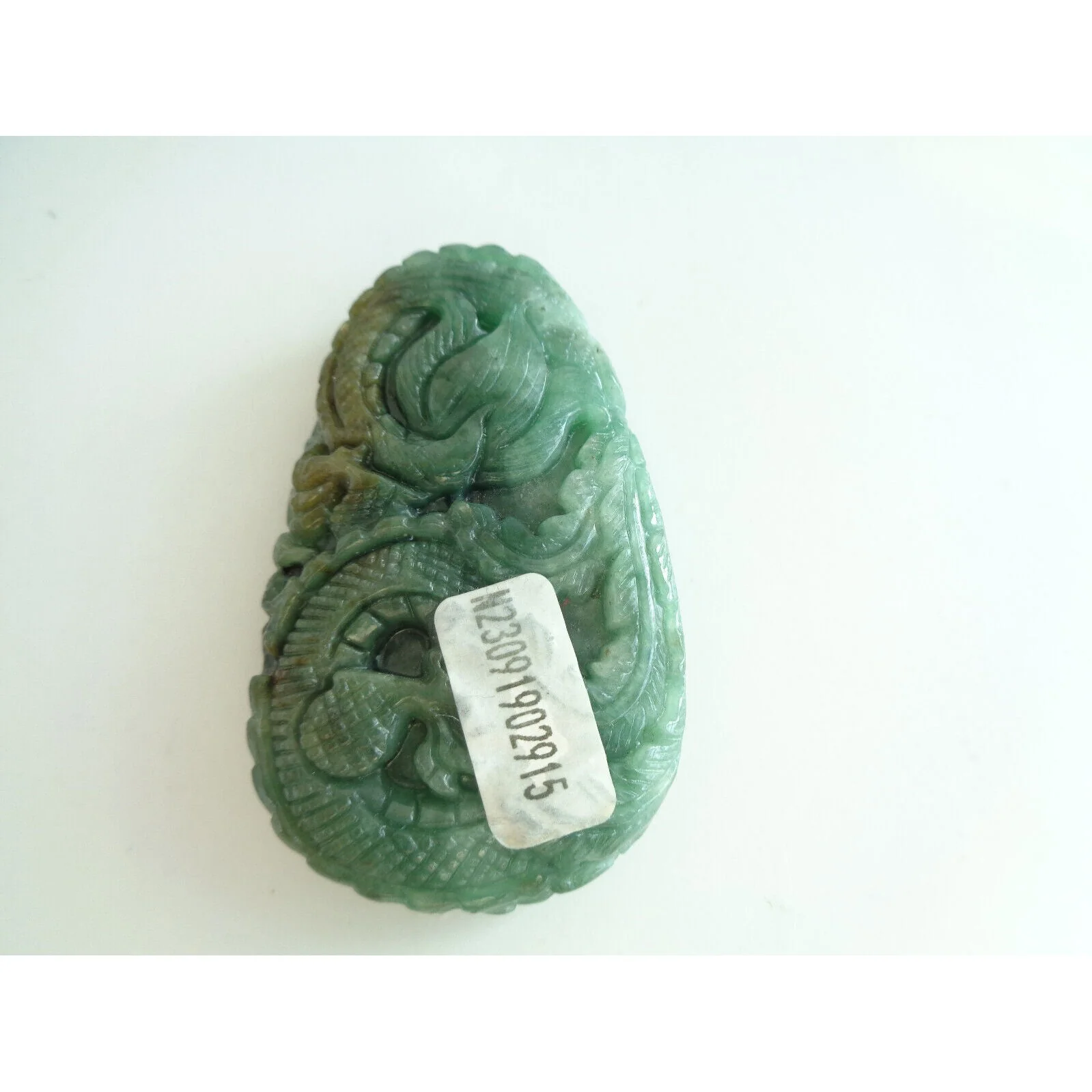 Certified Green Natural Type A Jade Jadeite Carved Dragon Phoenix Pendant - Image 2