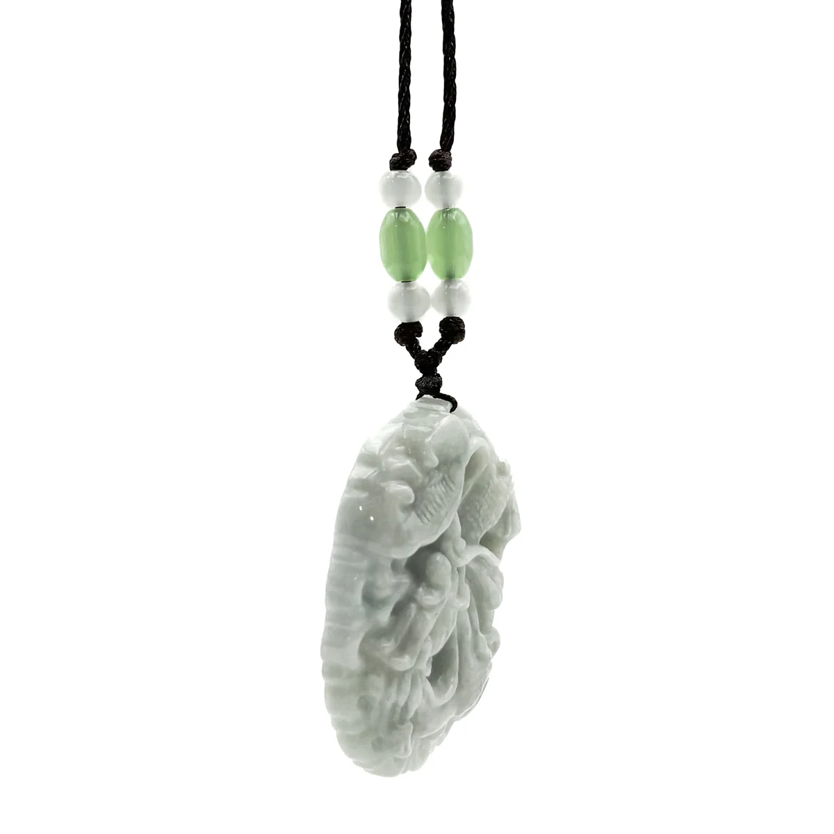 Certified Green Natural Type A Jade Jadeite Carved Dragon Ruyi Pendant - Image 4