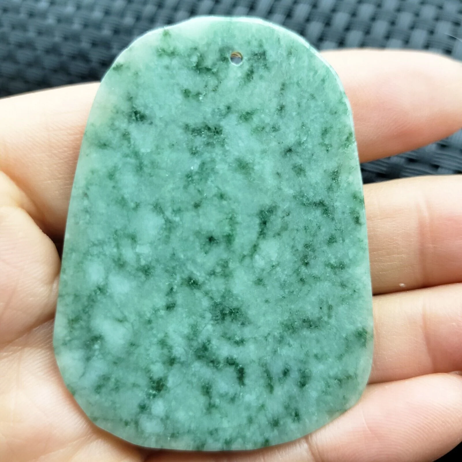 Certified Green Natural Type A Jade Jadeite Carved God Of Wealth Abacus Pendant - Image 4