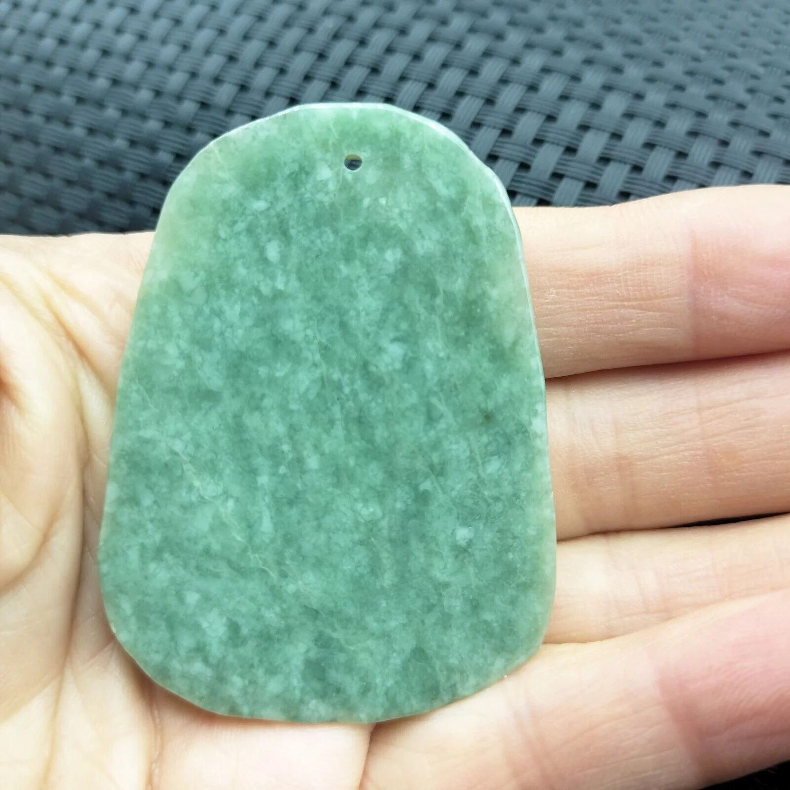 Certified Green Natural Type A Jade Jadeite Carved God Of Wealth Abacus Pendant - Image 4