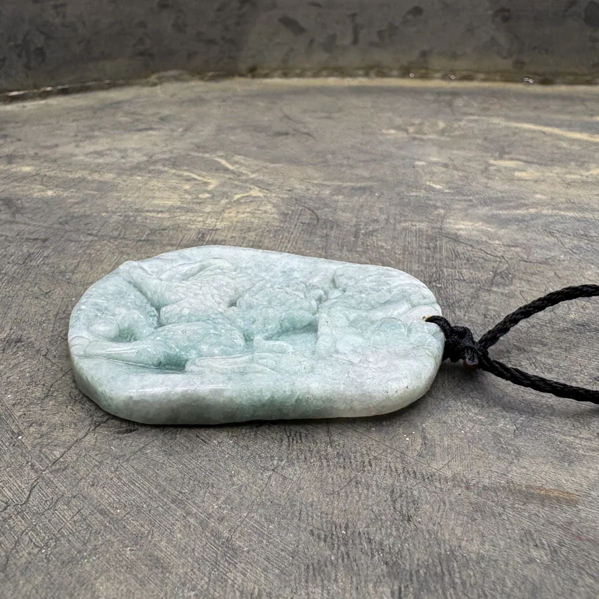 Certified Green Natural Type A Jade Jadeite Carved Kylin Dragon Head Pendant - Image 5
