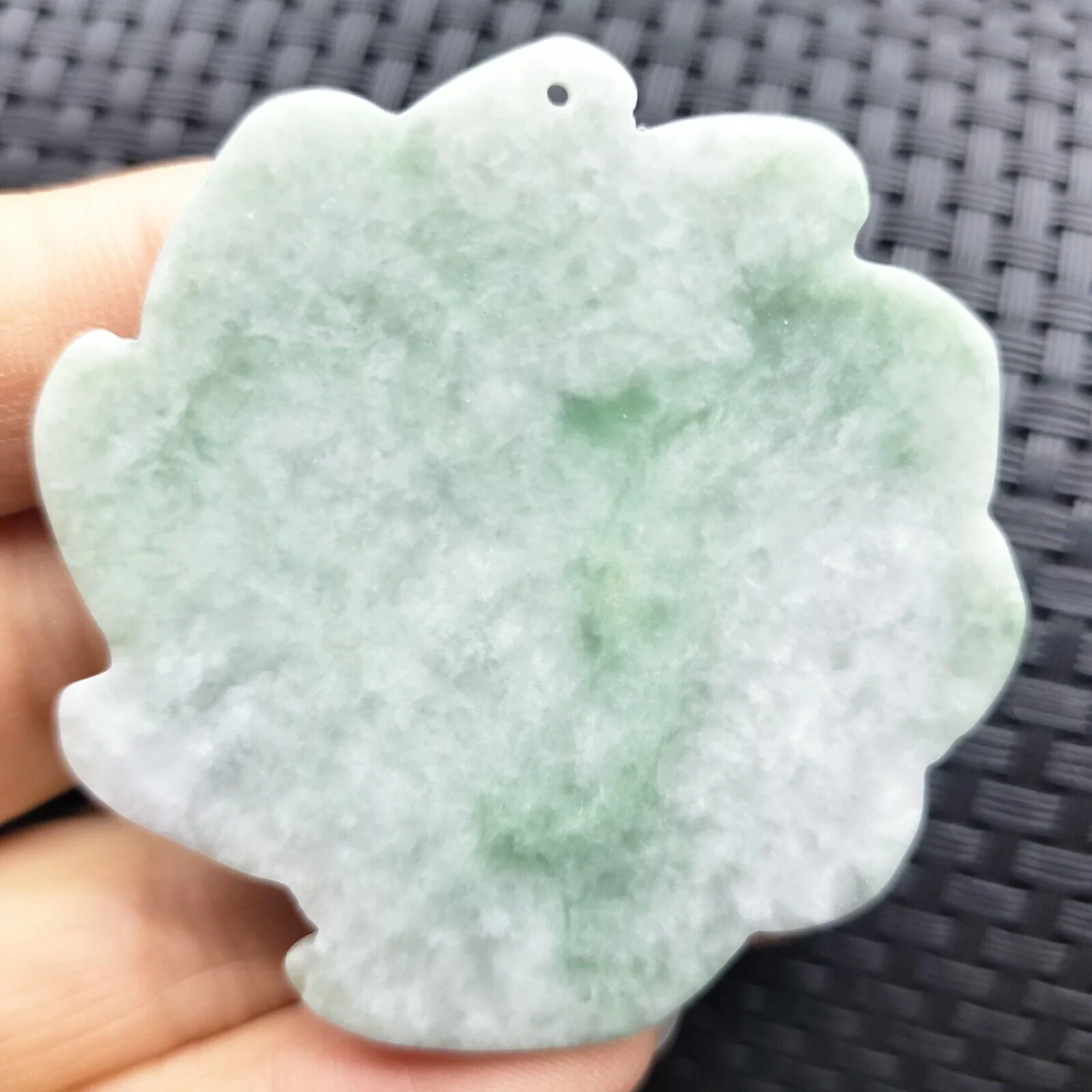 Certified Green Natural Type A Jade Jadeite Carved Nine-Tailed Fox Pendant - Image 3
