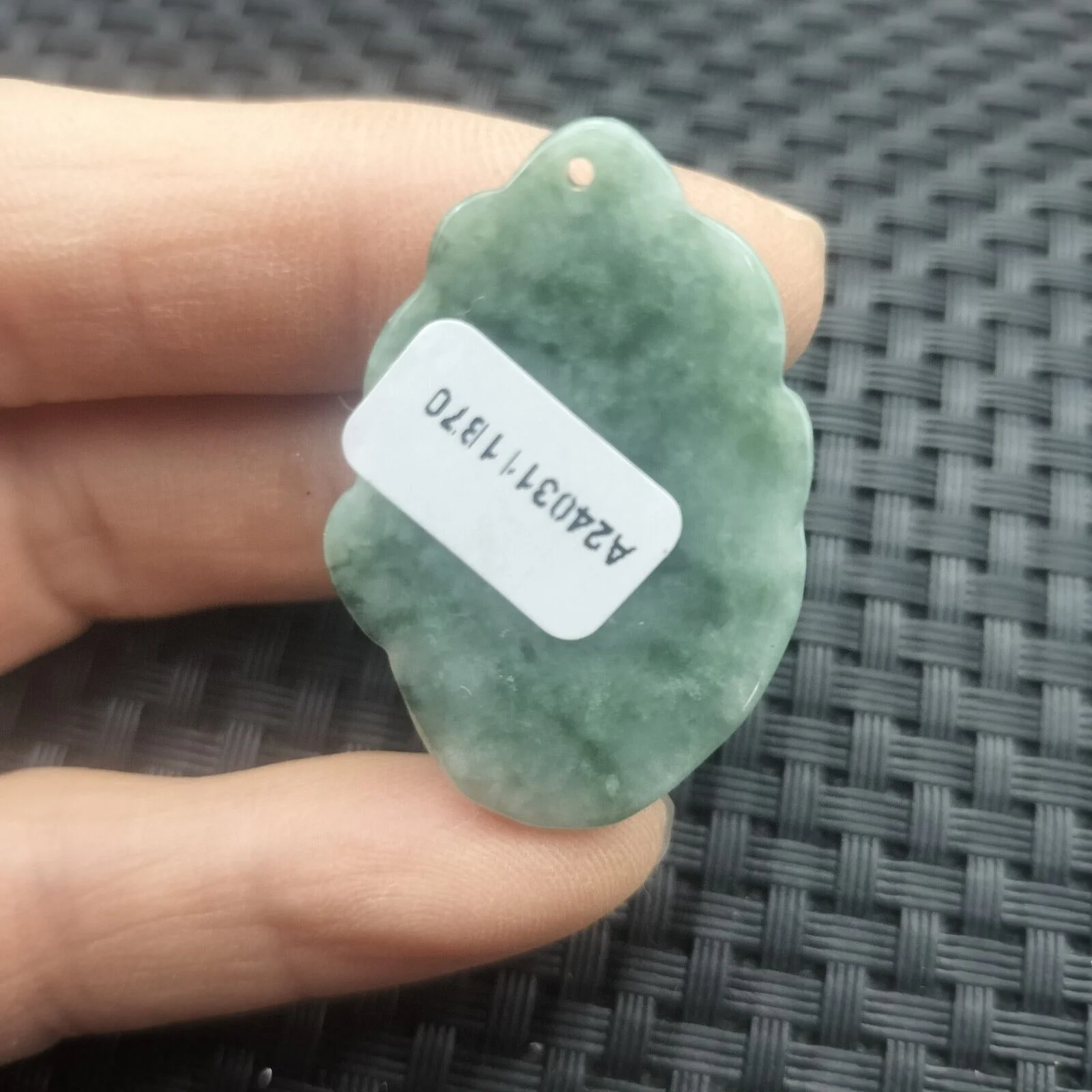 Certified Green Natural Type A Jade Jadeite Carved Nine-Tailed Fox Pendant Necklace - Image 3