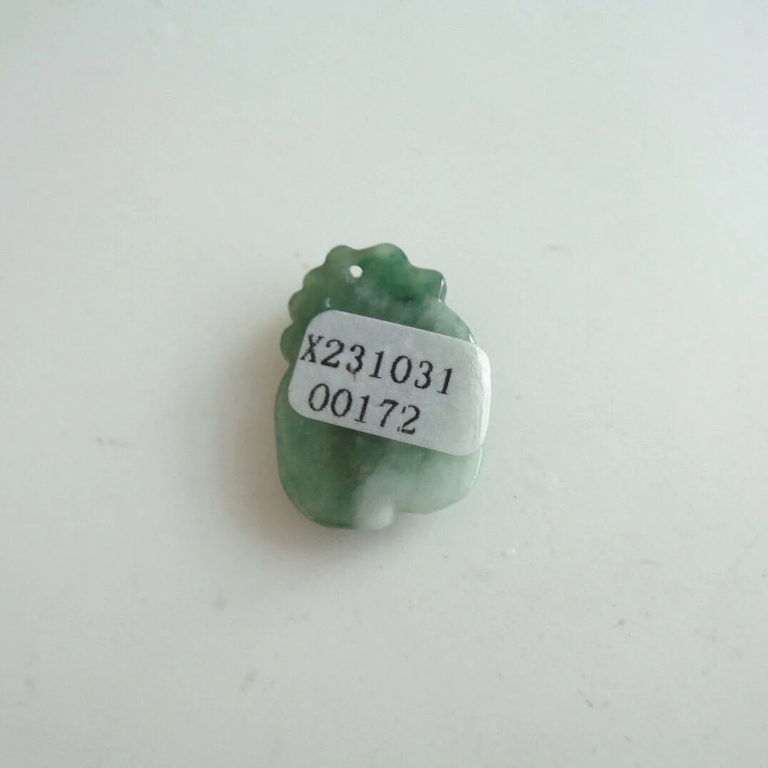 Certified Green Natural Type A Jade Jadeite Nine-Tailed Fox Pendant - Image 2