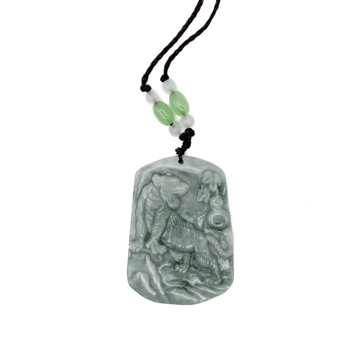 Certified Green Natural Type A Jade Jadeite Tiger Mountain Pendant - Image 3