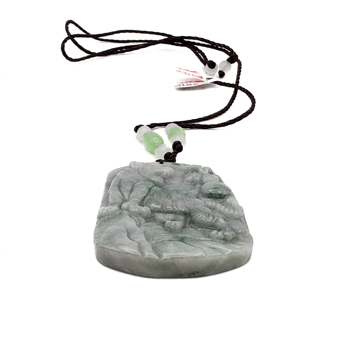 Certified Green Natural Type A Jade Jadeite Tiger Mountain Pendant - Image 8