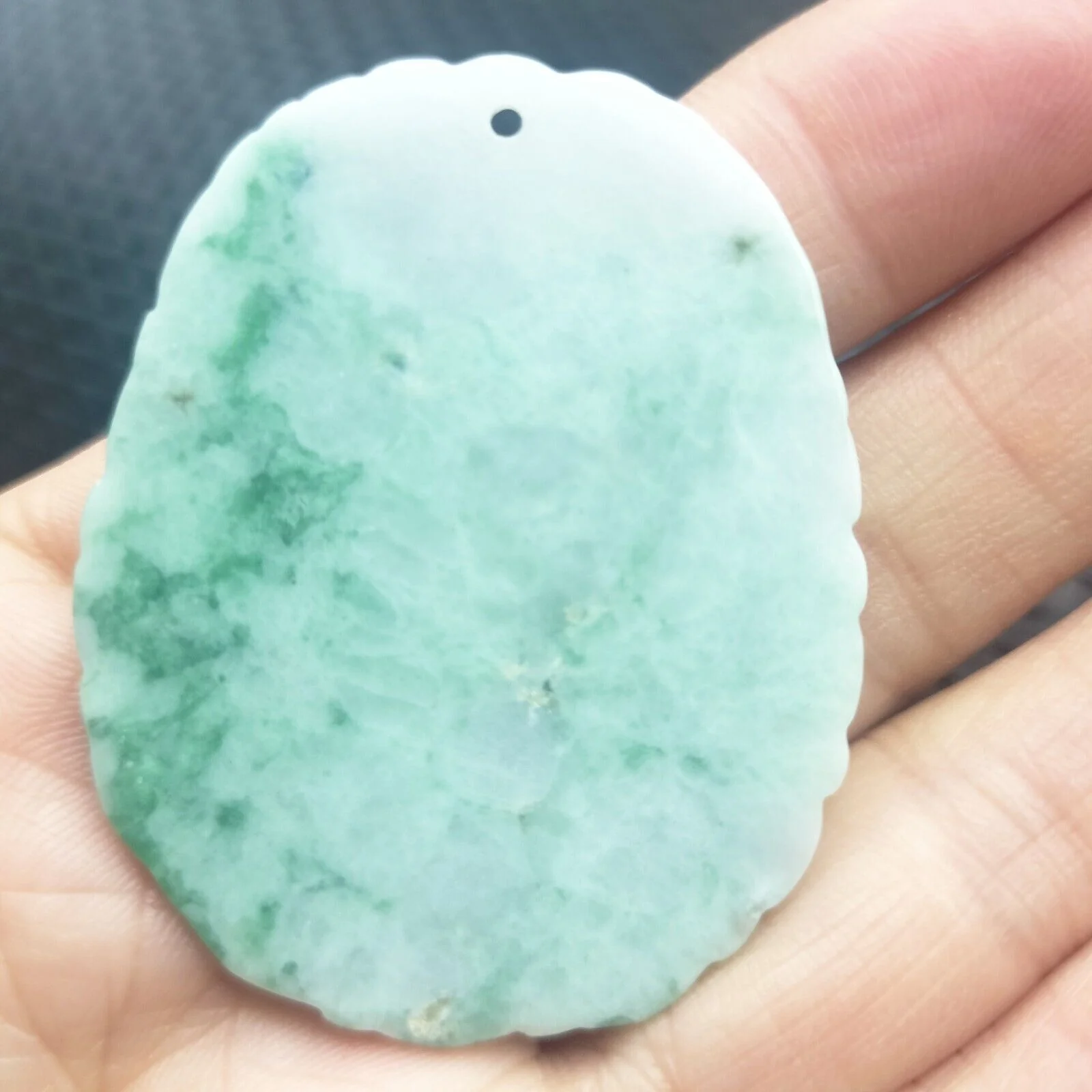 Certified Green Natural Type A Jadeite Carved Dragon Pi Xiu Ruyi Coin Pendant - Image 5