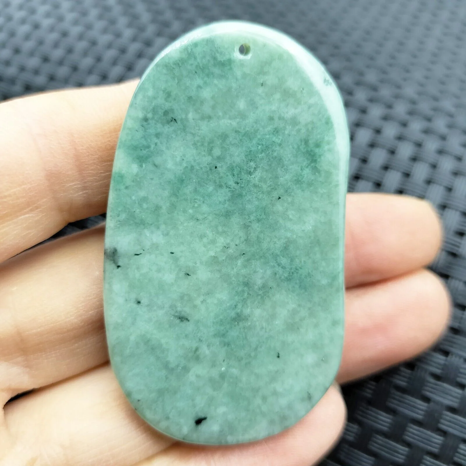 Certified Green Natural Type A Jadeite Carved Happy Buddha God Child Pendant - Image 5