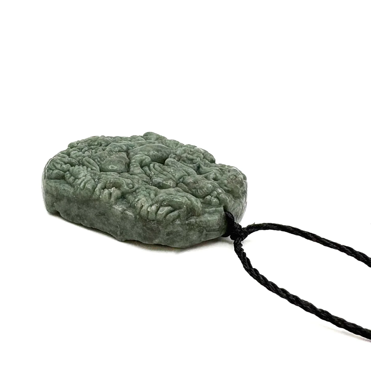 Certified Green Natural Type A Jadeite Guanyin Kwan Yin God Nine Dragons Pendant - Image 8