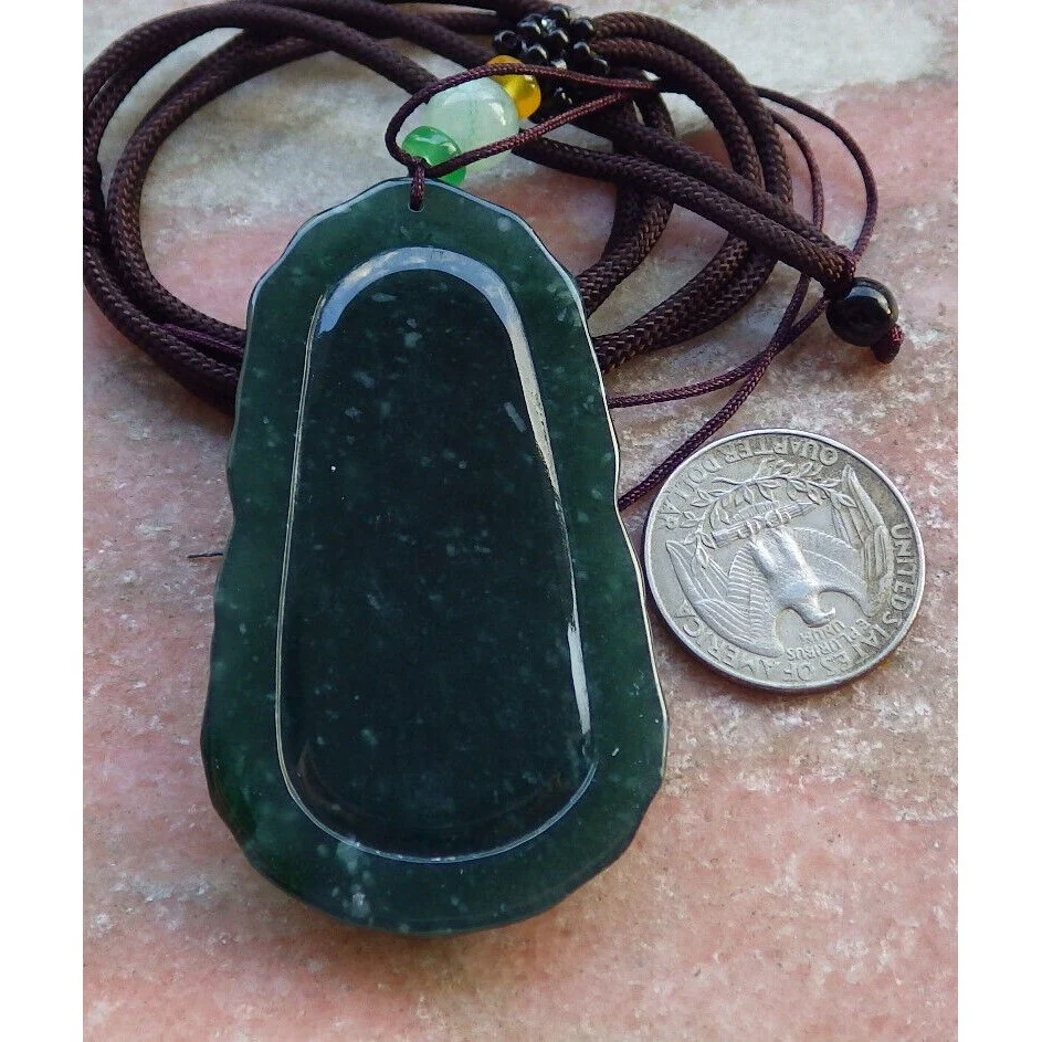 Certified Icy Dark Green Natural A Jade Pendant Guanyin Kwan Yin Necklace - Image 8