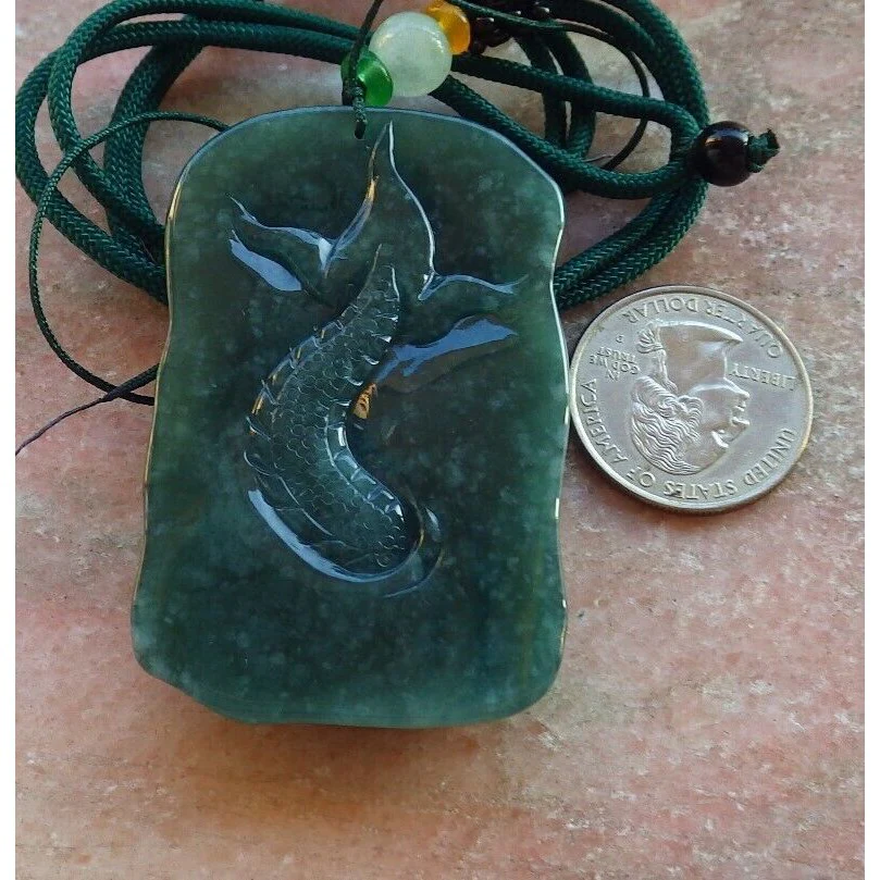 Certified Icy Green 100% Burma Natural A Jade Jadeite Pendant Dragon Necklace - Image 8