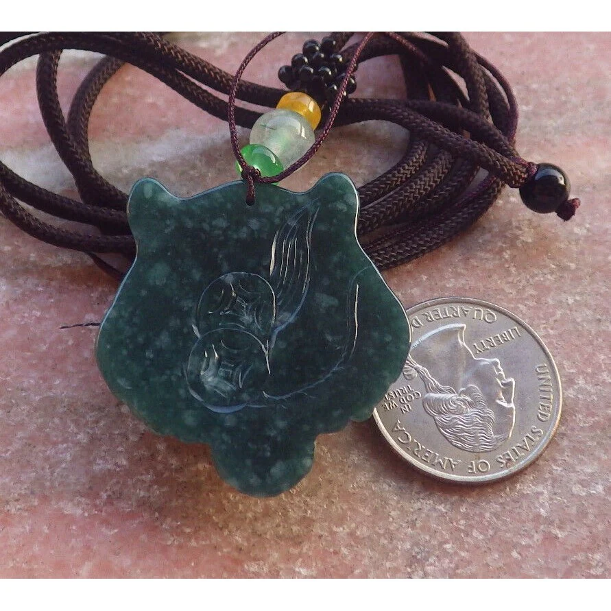 Certified Icy Green Burma 100% Natural A Jade Jadeite Pendant Tiger Necklace - Image 7