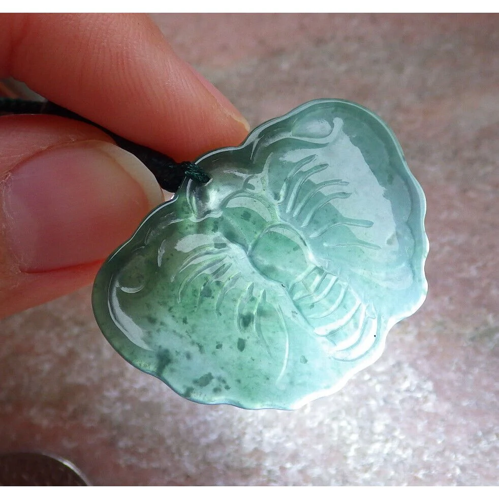 Certified Icy Green Burma Natural A Jade Jadeite Pendant Butterfly Necklace - Image 4
