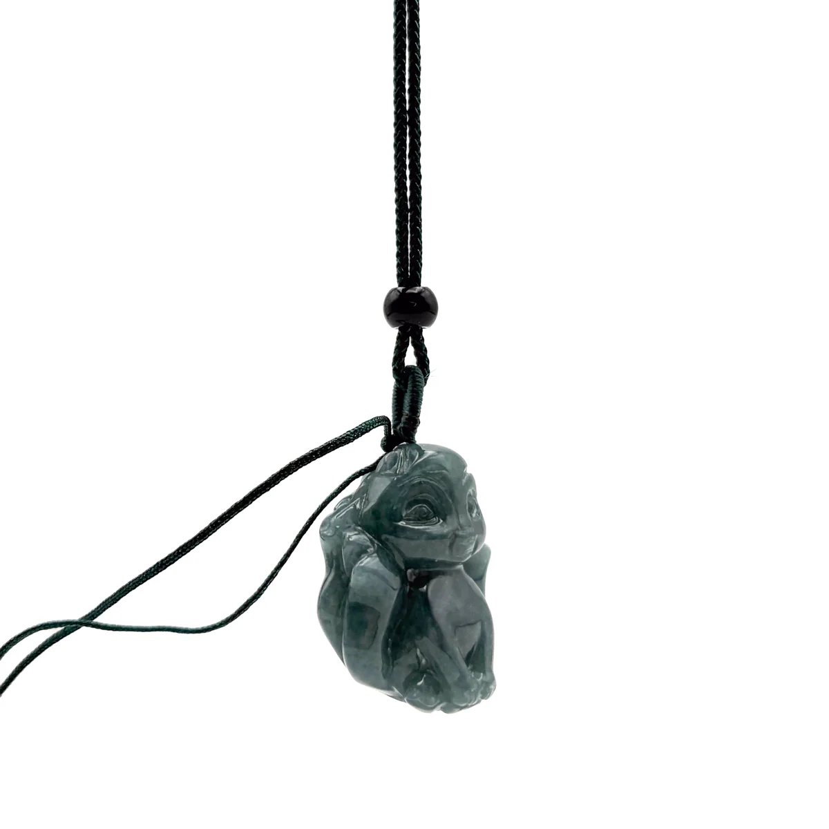 Certified Icy Green Burma Natural A Jade Jadeite Pendant Fox Necklace - Image 10