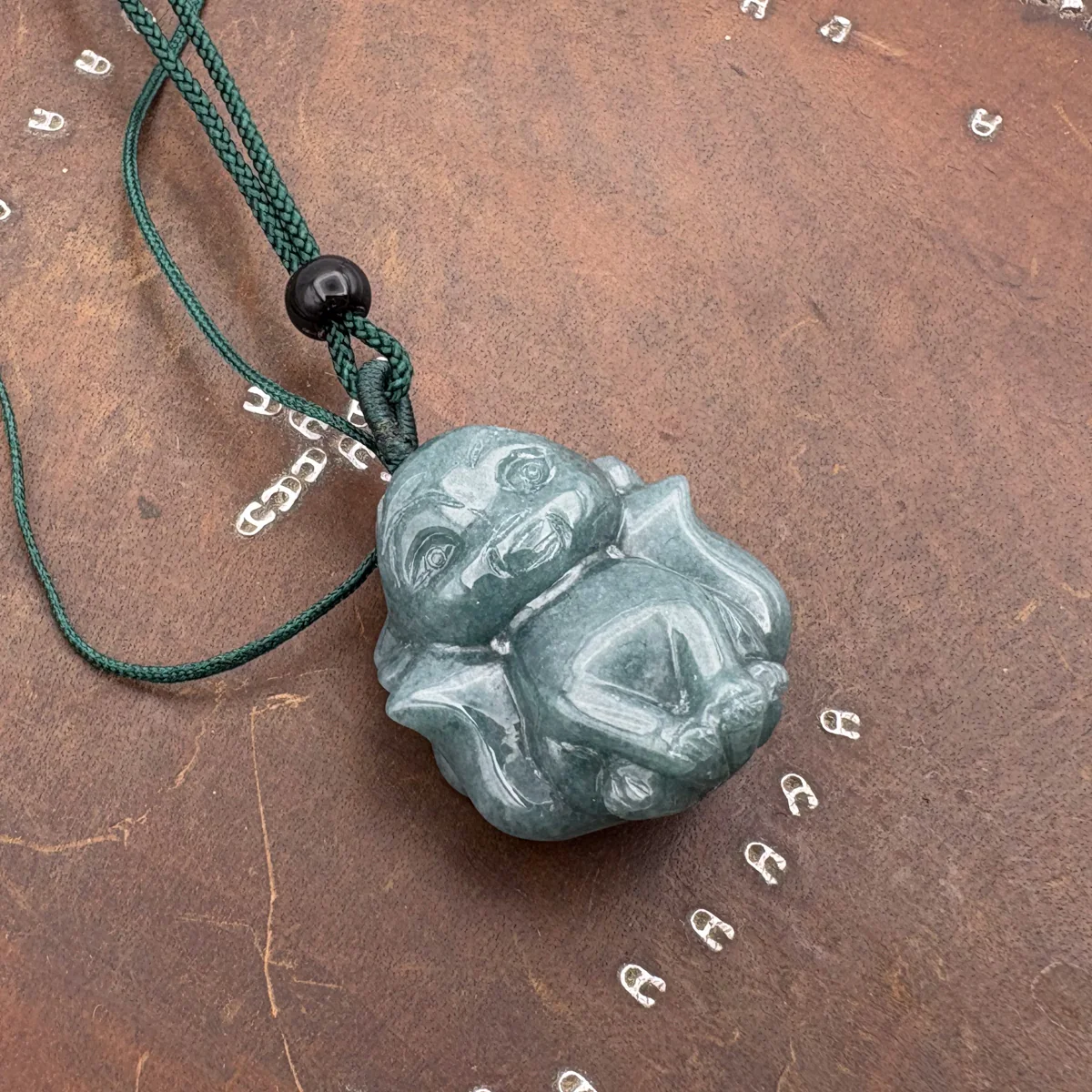 Certified Icy Green Burma Natural A Jade Jadeite Pendant Fox Necklace - Image 3
