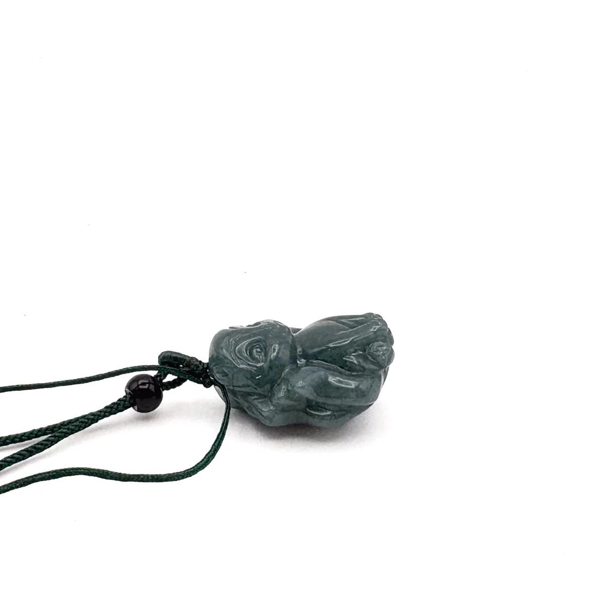 Certified Icy Green Burma Natural A Jade Jadeite Pendant Fox Necklace - Image 6