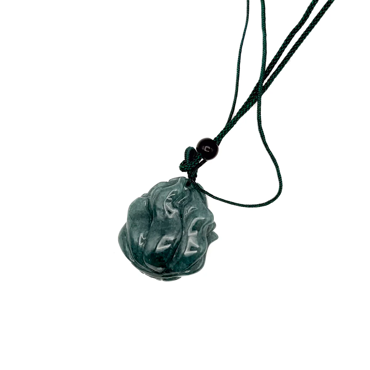 Certified Icy Green Burma Natural A Jade Jadeite Pendant Fox Necklace - Image 8