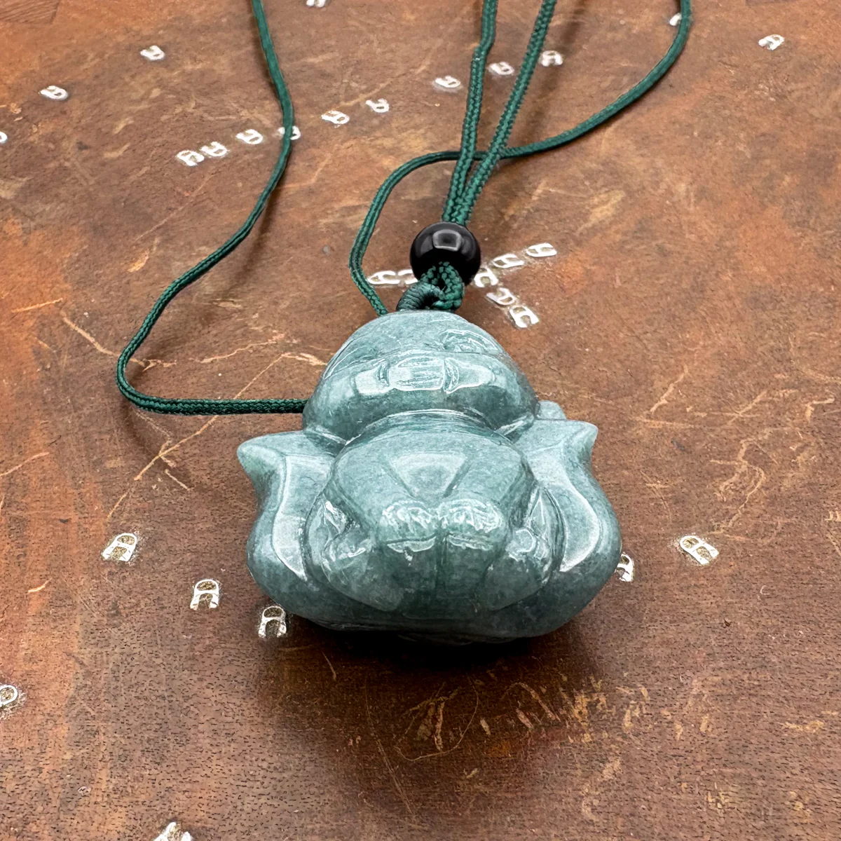 Certified Icy Green Burma Natural A Jade Jadeite Pendant Fox Necklace - Image 9