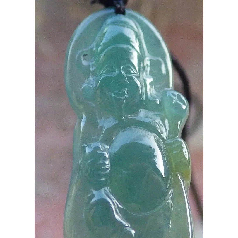 Certified Icy Green Burma Natural A Jade Jadeite Pendant Money God - Image 10