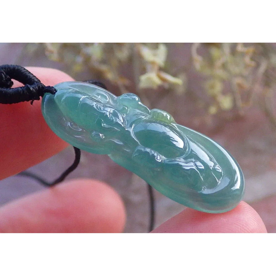 Certified Icy Green Burma Natural A Jade Jadeite Pendant Money God - Image 5