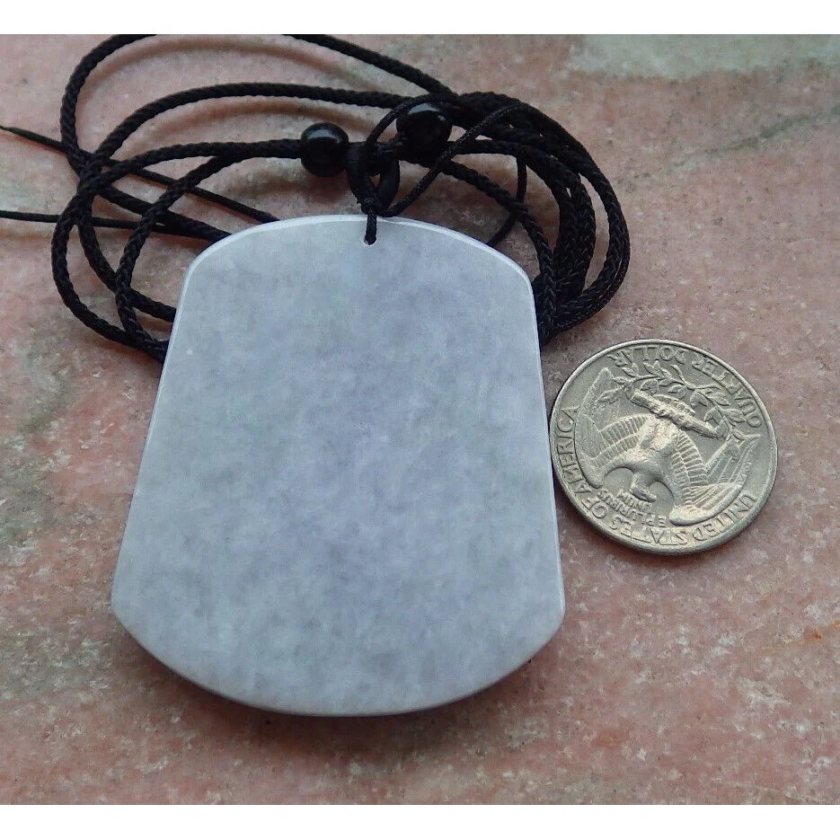Certified Lavender A Jade Jadeite Pendant Landscape Painting Guanyin Necklace - Image 8