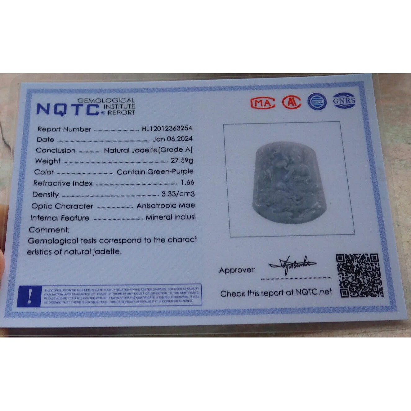Certified Lavender A Jade Jadeite Pendant Landscape Painting Guanyin Necklace - Image 9
