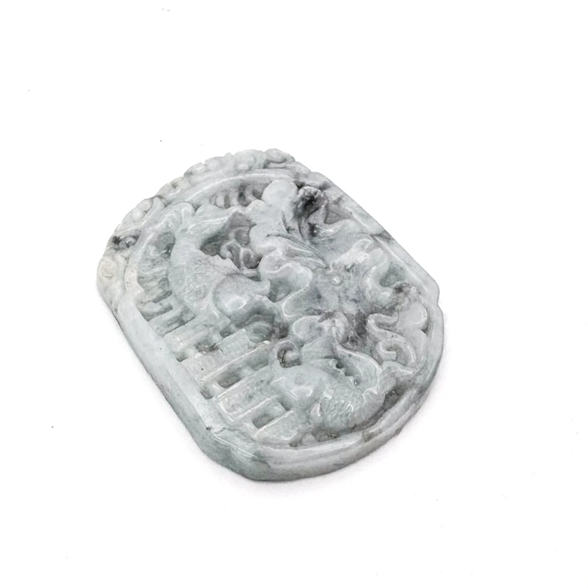 Certified Lavender Green Natural A Jadeite Carved Gain Quick Success Pendant - Image 6