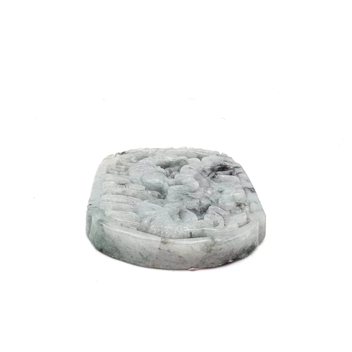 Certified Lavender Green Natural A Jadeite Carved Gain Quick Success Pendant - Image 7