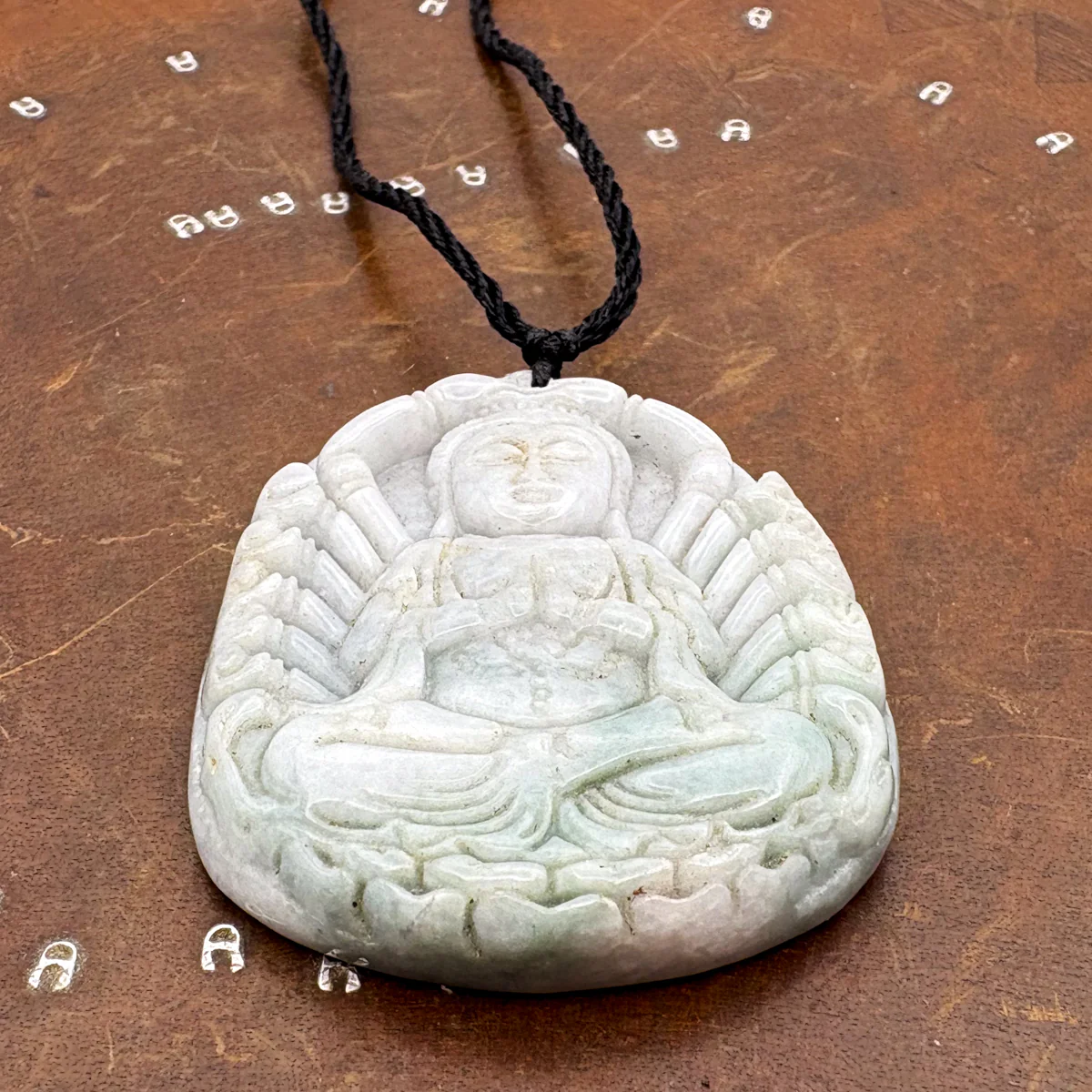 Certified Lavender Natural A Jadeite Pendant Thousand-Hand Guanyin Kwan Yin - Image 5
