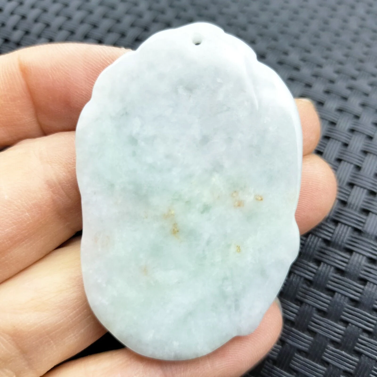 Certified Lavender Natural Type A Jade Jadeite Carved Abacus Ruyi Pendant - Image 4