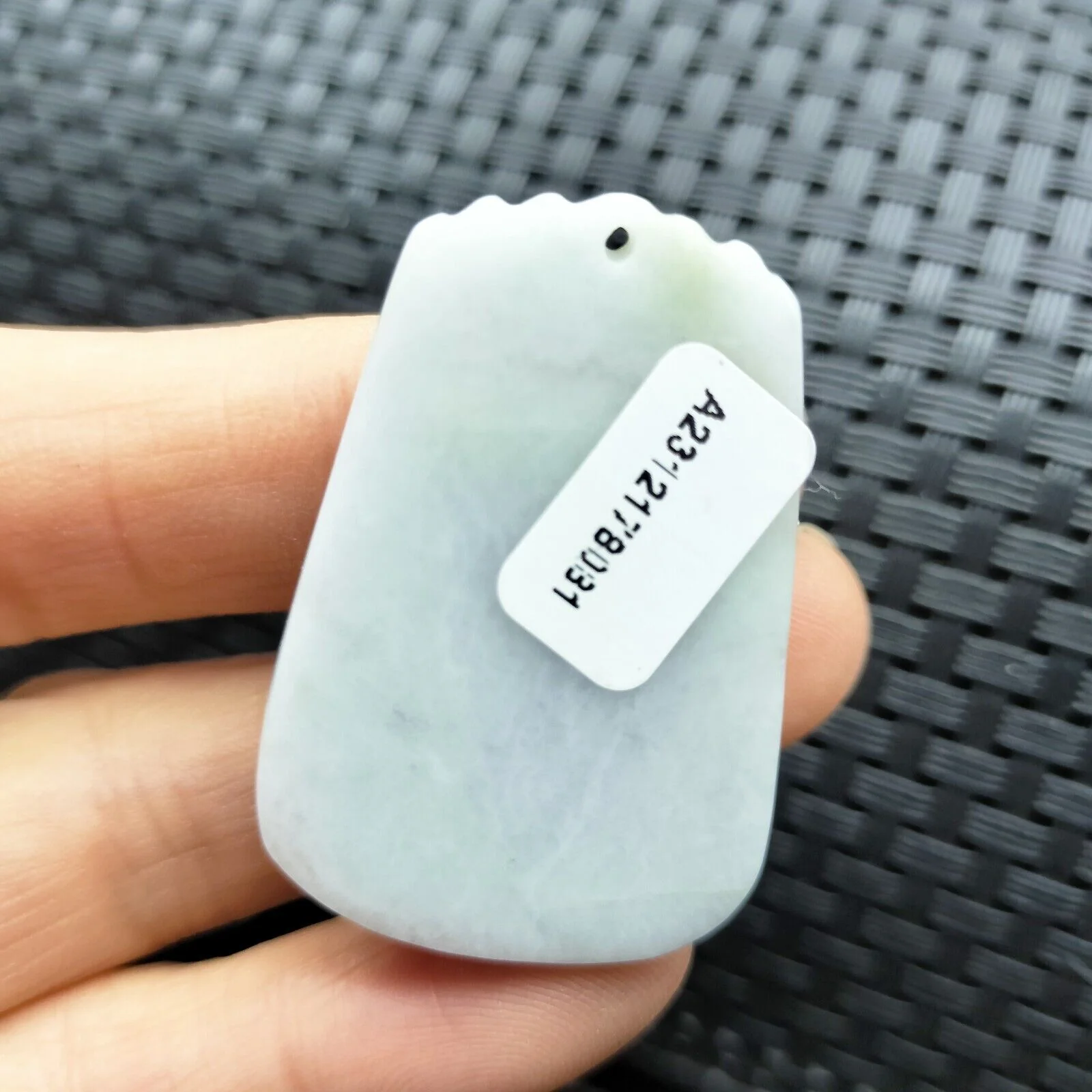 Certified Lavender Natural Type A Jade Jadeite Carved Dragon Bead Pendant - Image 5