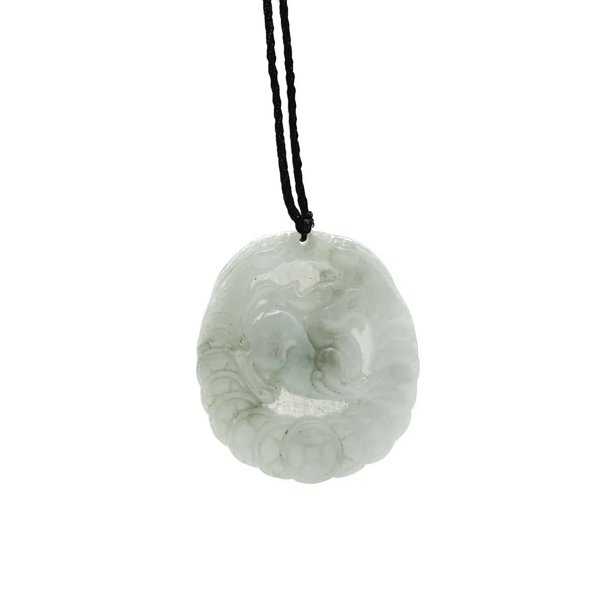 Certified Lavender Natural Type A Jade Jadeite Carved Dragon Pi Xiu Coin Pendant - Image 4