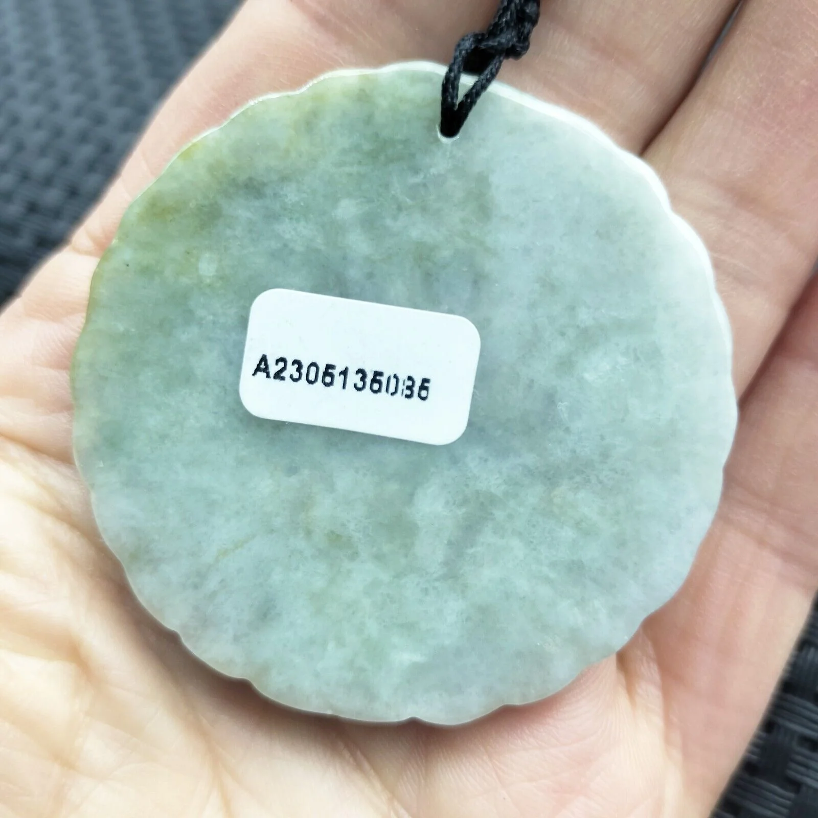 Certified Lavender Natural Type A Jade Jadeite Carved Five Bats Peach Pendant - Image 3