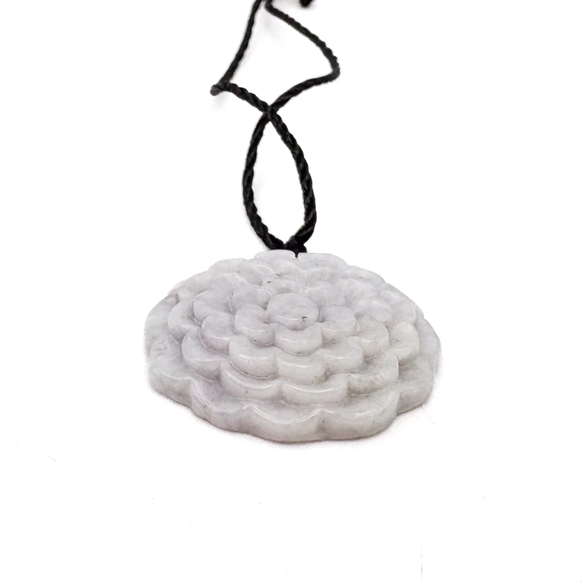 Certified Lavender Natural Type A Jade Jadeite Carved Flower Pendant Necklace - Image 10
