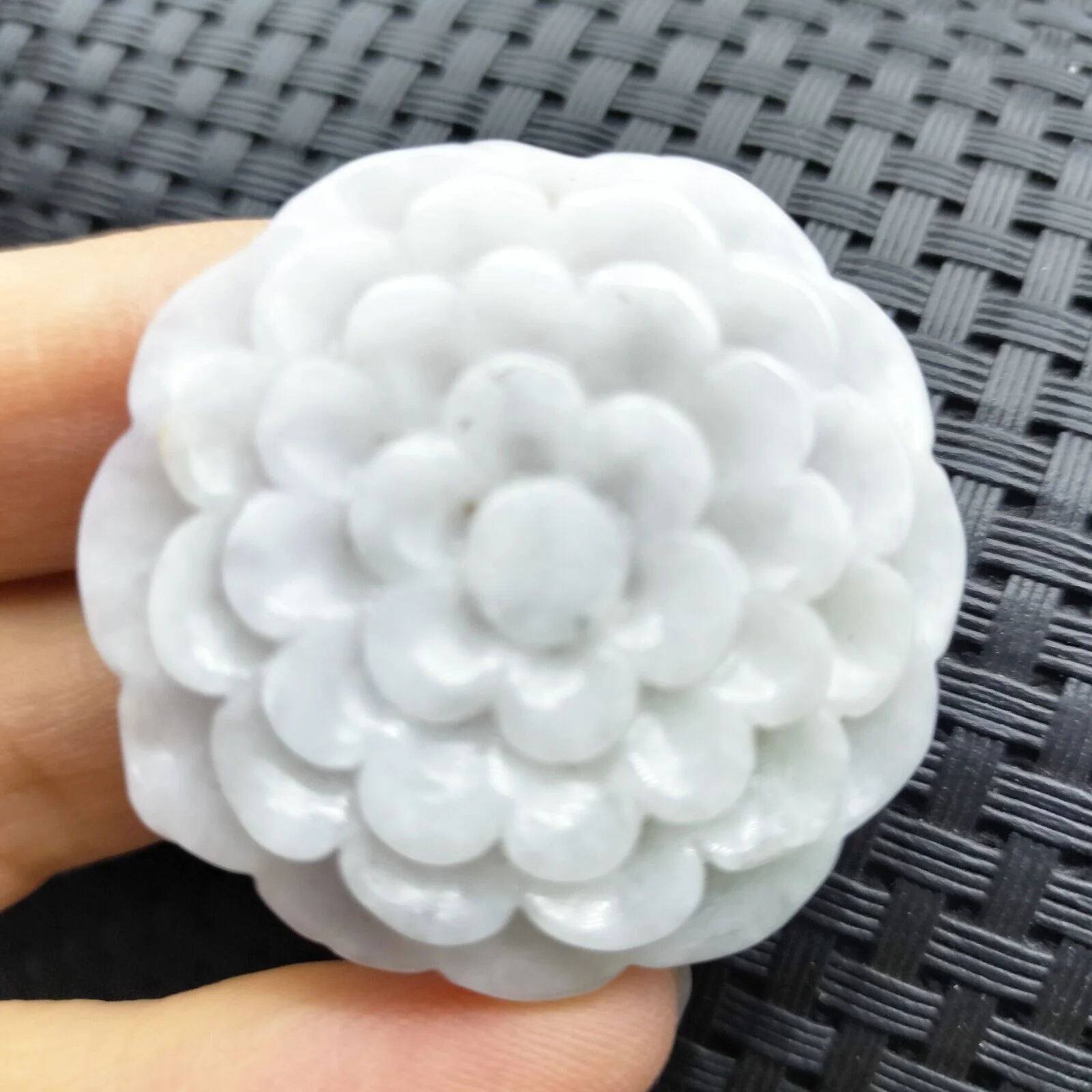 Certified Lavender Natural Type A Jade Jadeite Carved Flower Pendant Necklace - Image 14