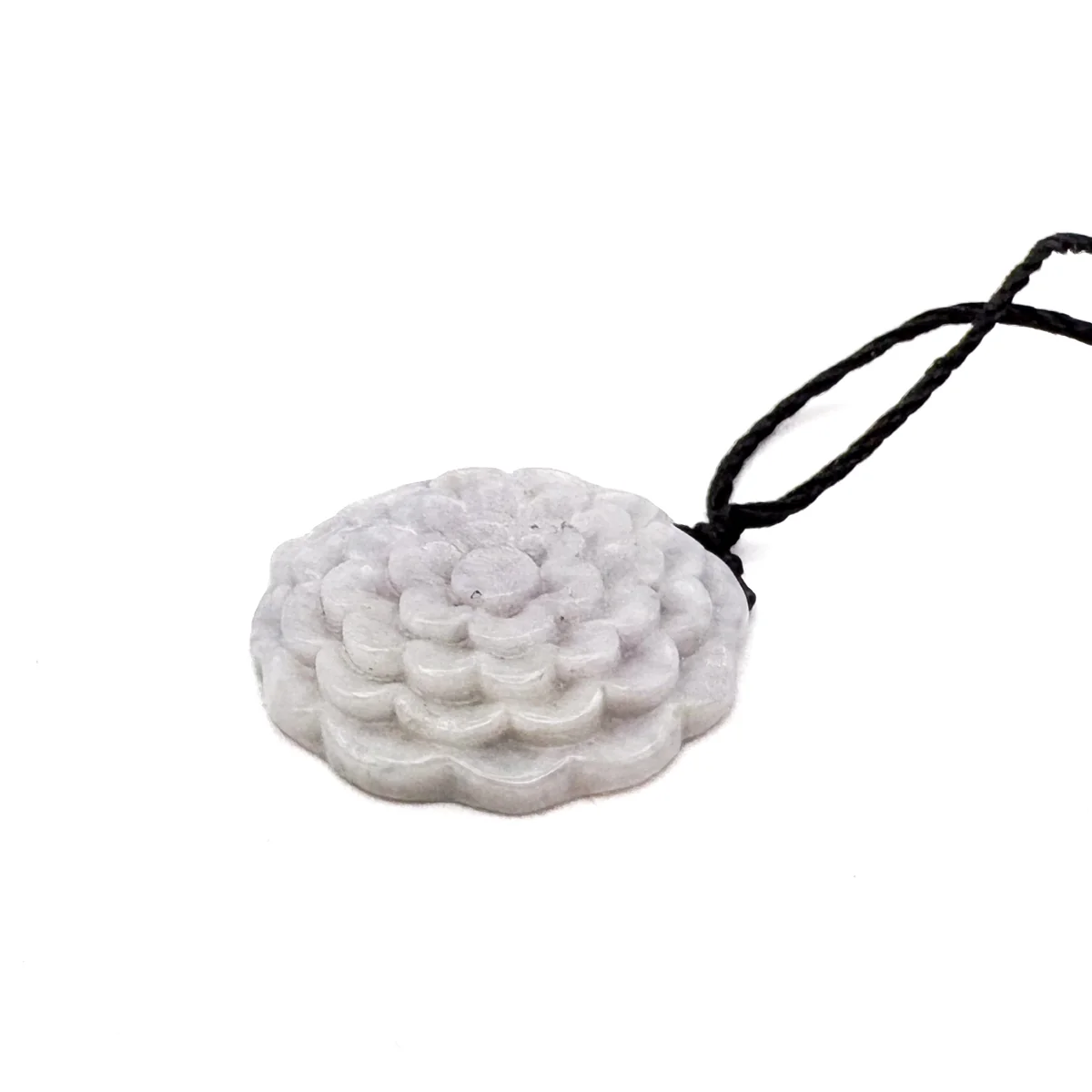 Certified Lavender Natural Type A Jade Jadeite Carved Flower Pendant Necklace - Image 7