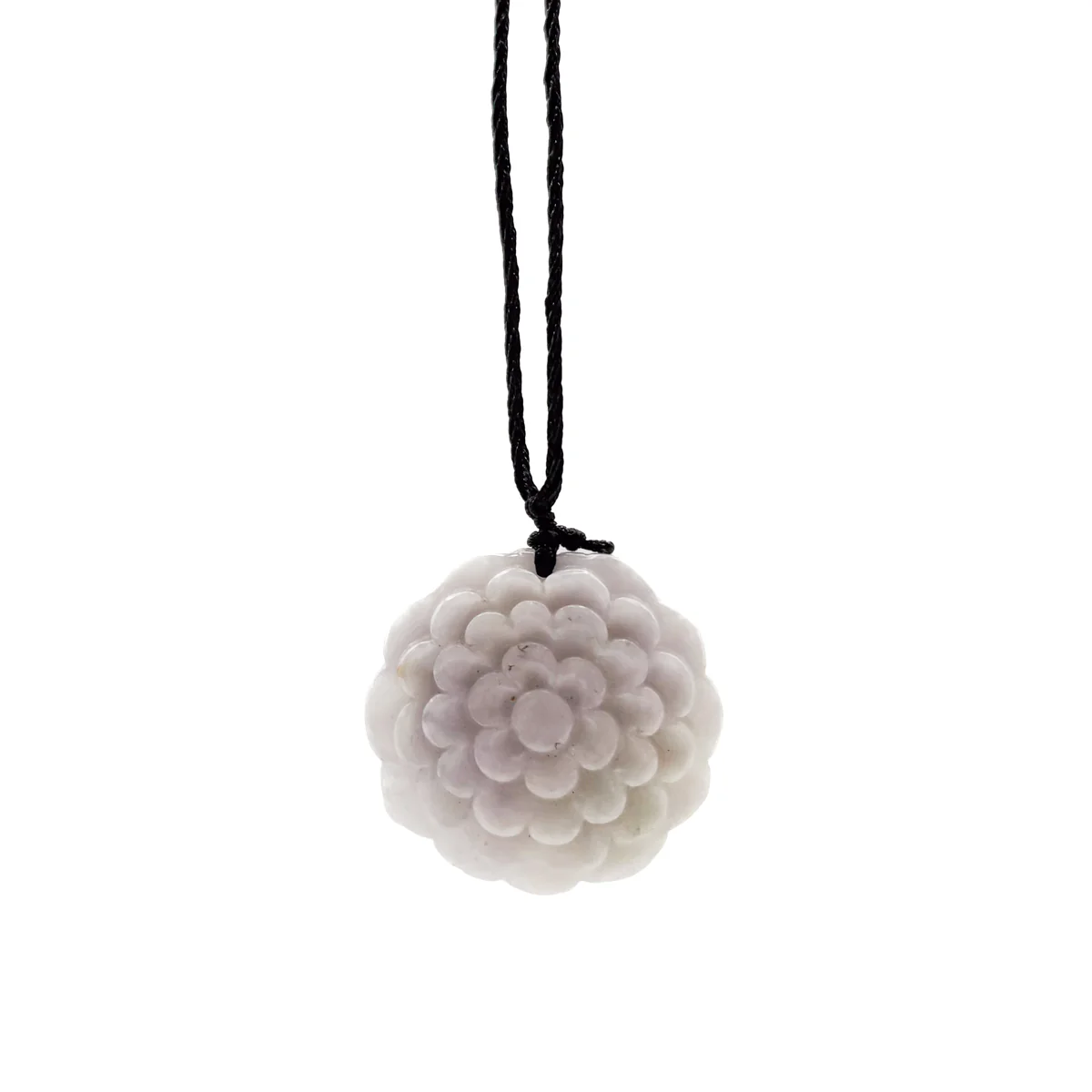 Certified Lavender Natural Type A Jade Jadeite Carved Flower Pendant Necklace - Image 9