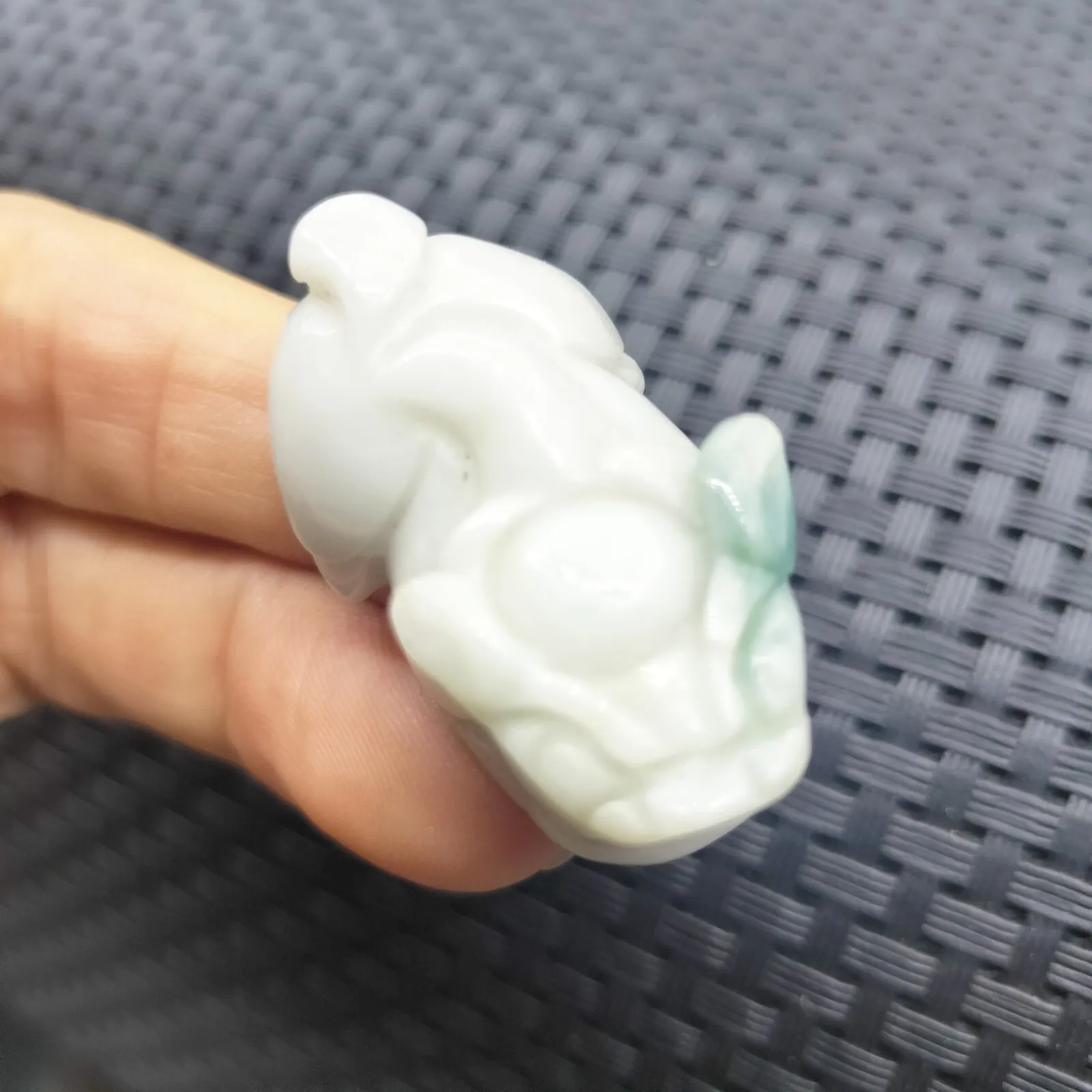 Certified Lavender Natural Type A Jadeite Carved Dragon Pi Xiu Coin Pendant - Image 4