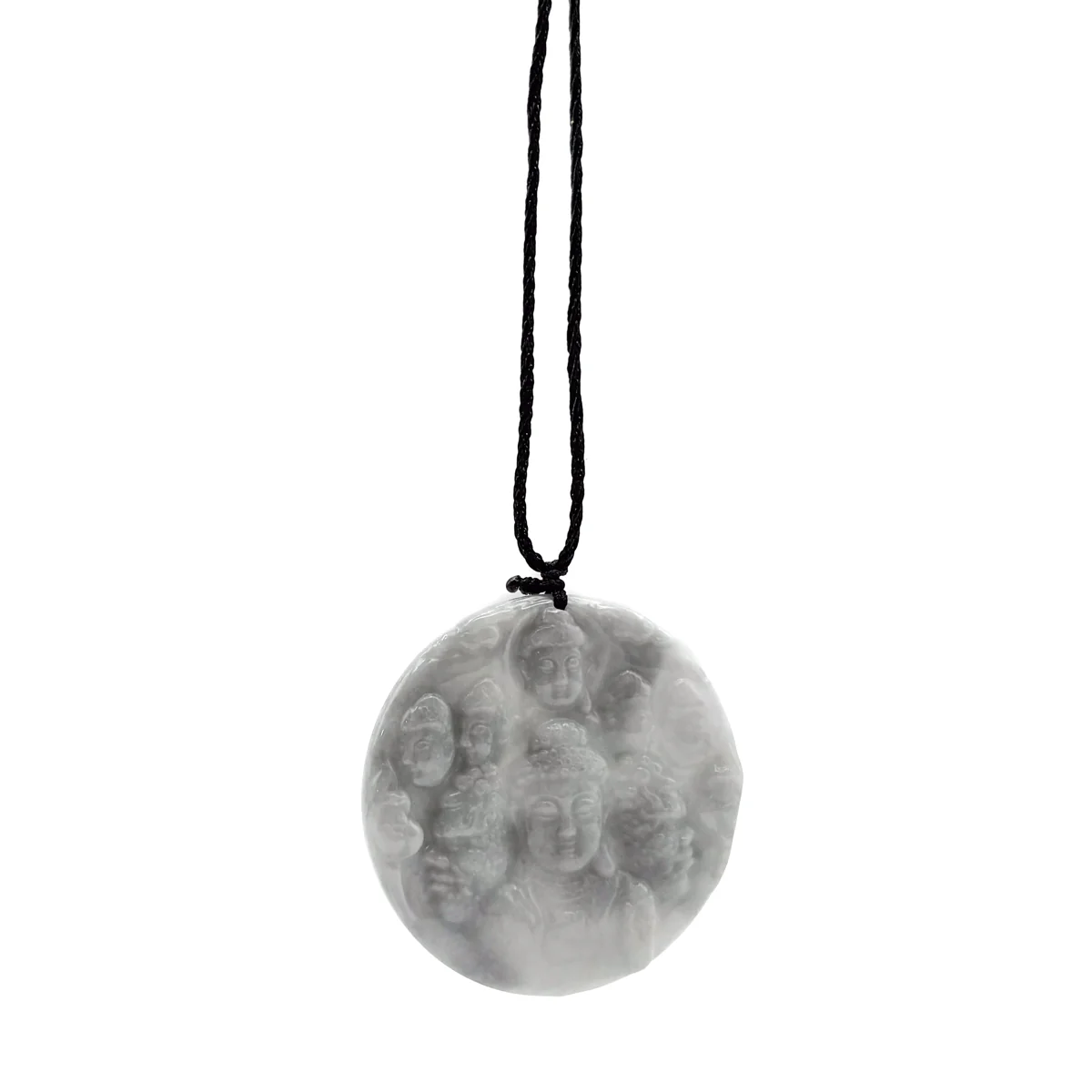 Certified Lavender Natural Type A Jadeite Carved Half Buddha Half Devil Pendant - Image 10