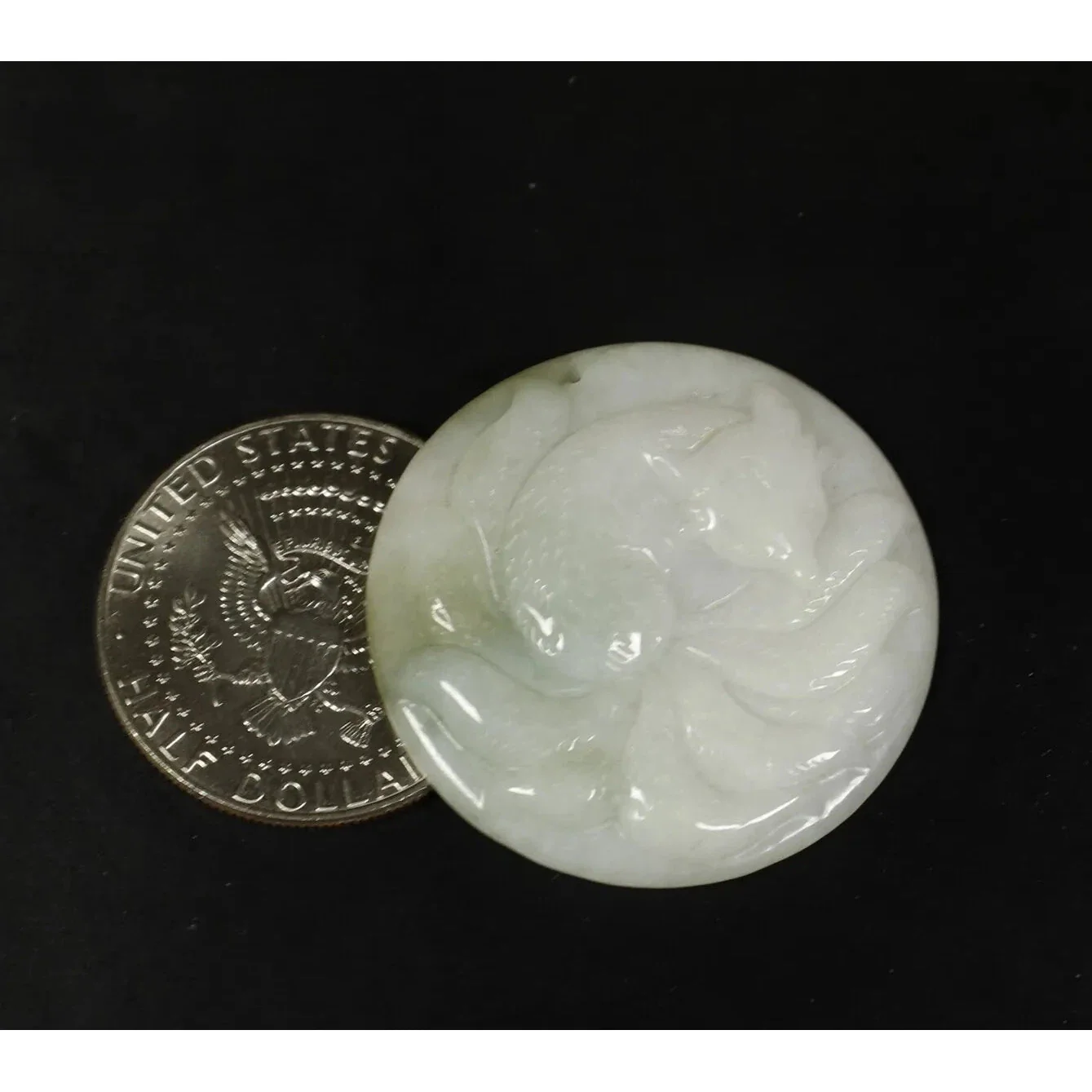 Certified Light Green 100% Natural A Jadeite Jade Pendant Fox - Image 5