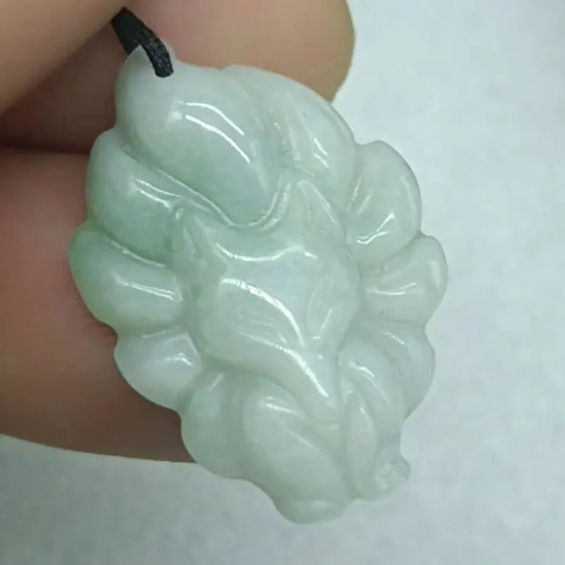 Certified Light Green Natural A Jade Jadeite China Style Pendant Fox - Image 3