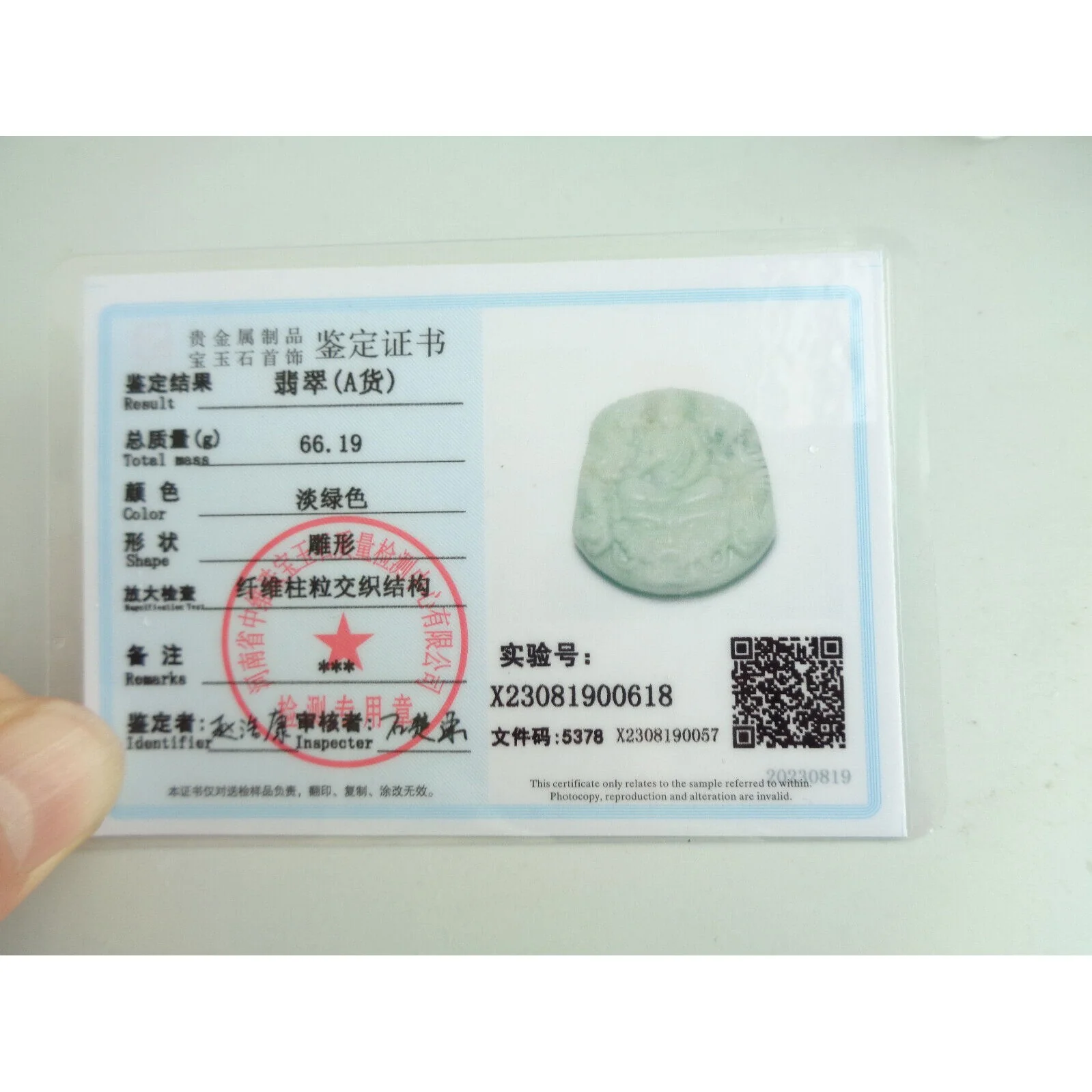 Certified Light Green Natural A Jadeite Guanyin Kwan Yin God Nine Dragon Pendant - Image 3